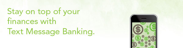 Stay on top of your finances with Text Message Banking. Stay on top of your finances with Text Message Banking.